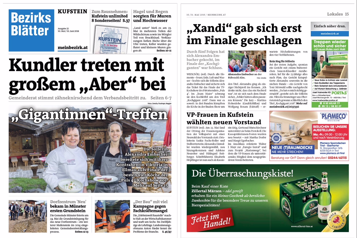 Bezirksblatt Kufstein | 30. Mai 2018